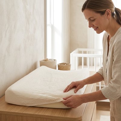 matelas a langer housse dans chambre bebe