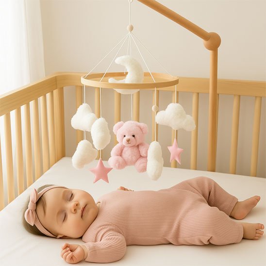 mobile musical pour bebe fillette endormi 