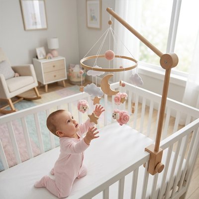 Mobile pour bébé avec petites chiens 