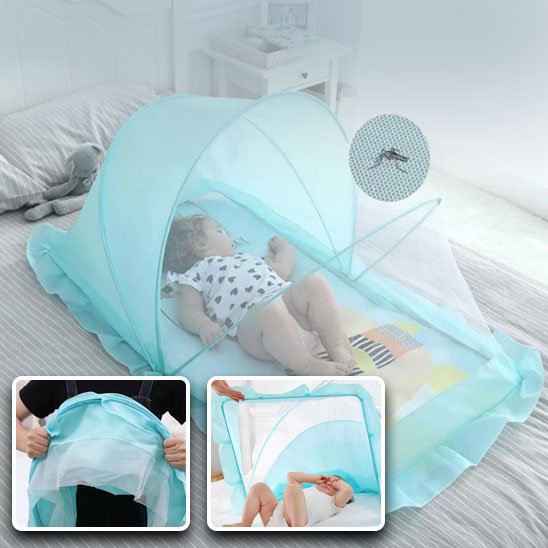 Moustiquaire lit bébé bleu pratique
