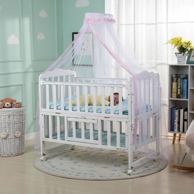 Moustiquaire lit bébé rose fillette