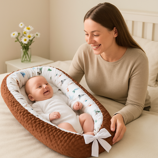 nid de couchage bebe securise marron