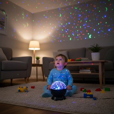 projecteur enfant bebe joue dans sa chambre
