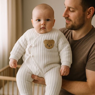 pyjama bebe fille heureuse avec son papa