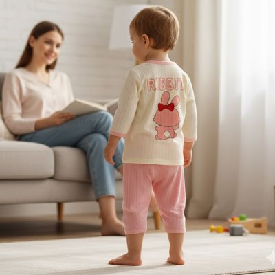 Pyjama bébé fille maman regarde sa princesse 