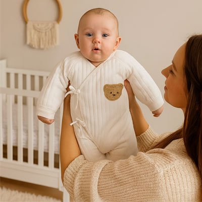 pyjama bebe fille maman souriante