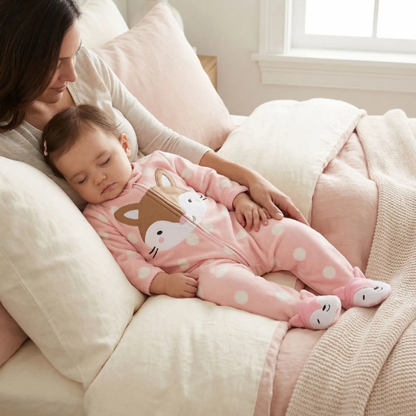 pyjama bebe fille rose manches longues mignonne endormi