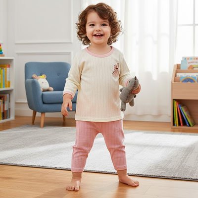 Pyjama bébé fille souriante mignonne