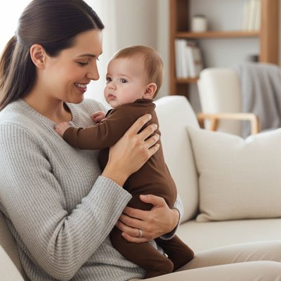 Pyjama bébé garçon marron mignon
