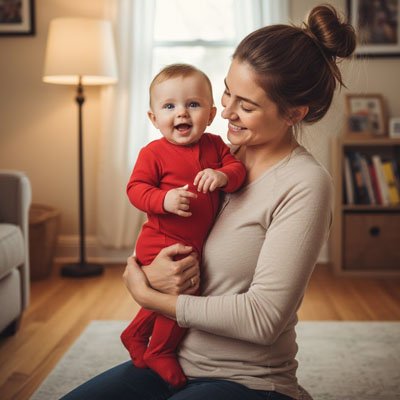 Pyjama bébé garçon rouge maman porte son trésor 