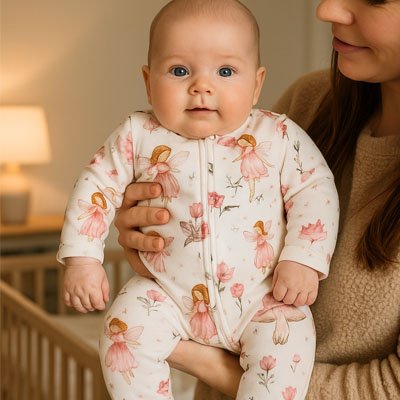 Pyjama bebe​ velour blanc princesse