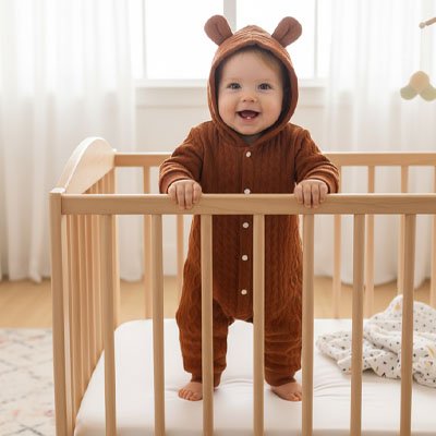 Pyjama bebe velour marron mignon