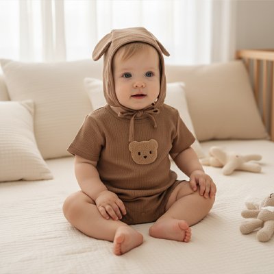 pyjama pour bébé garçon chocolat nounours Doux