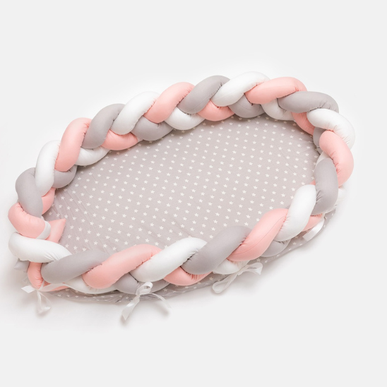reducteur de lit tresse colore gris