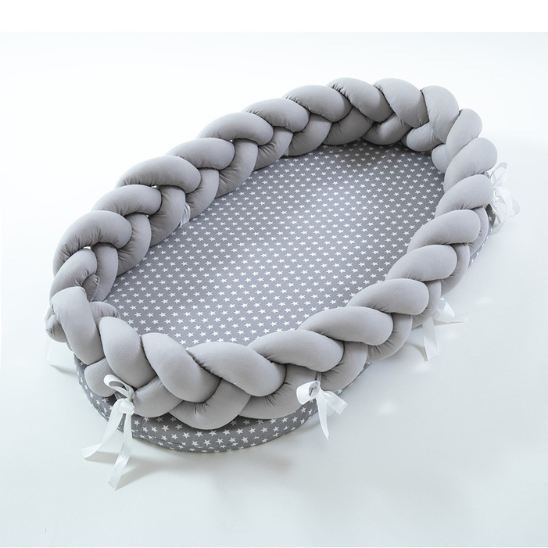 reducteur de lit tresse gris confort gris