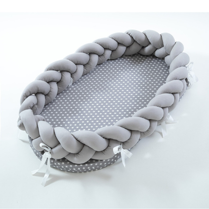 reducteur de lit tresse gris confort gris