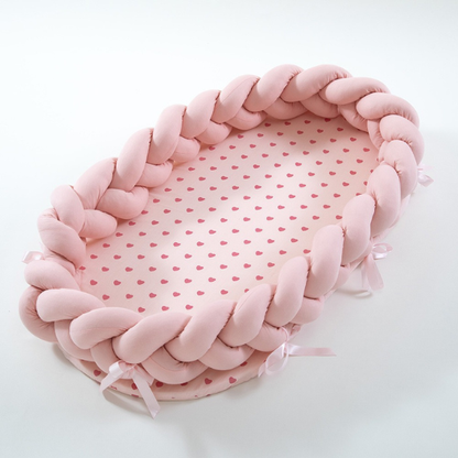reducteur de lit tresse rose pastel mignonne