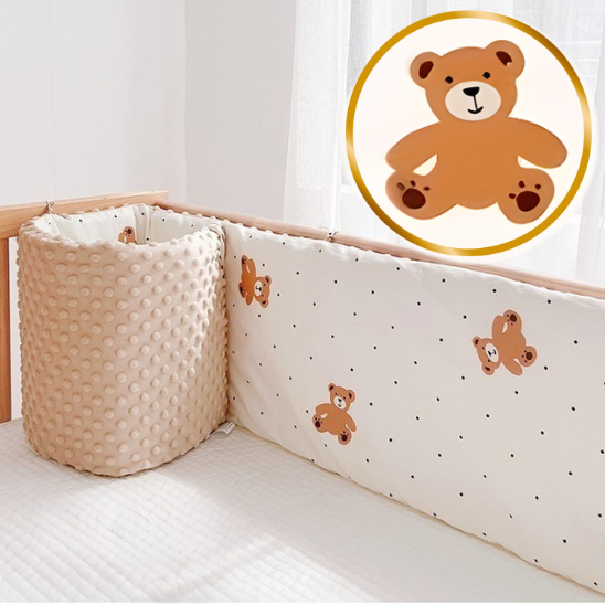 tour de lit bebe garcon ours marron 