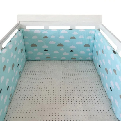 tour de lit bebe nuage blanc gris