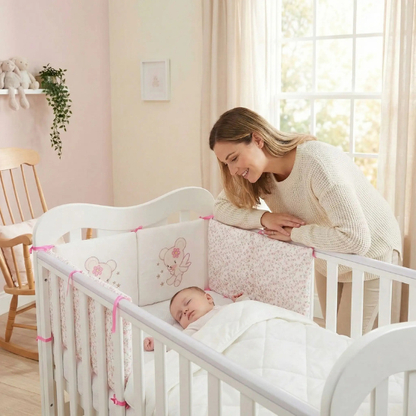 TOUR DE LIT BEBE | Doux Coussins Ours Rose