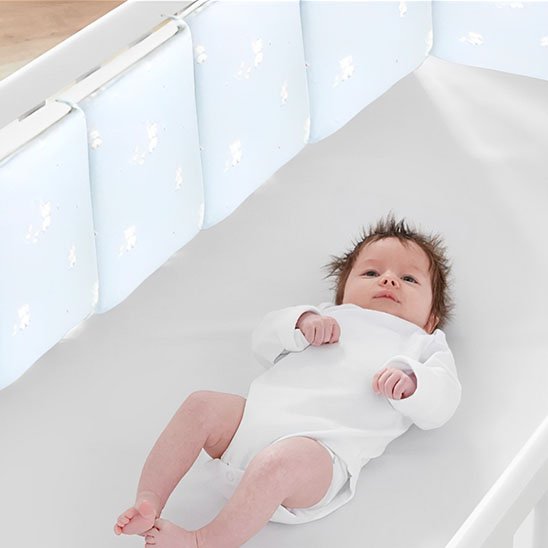tour de lit bebe rembourre motif elephont