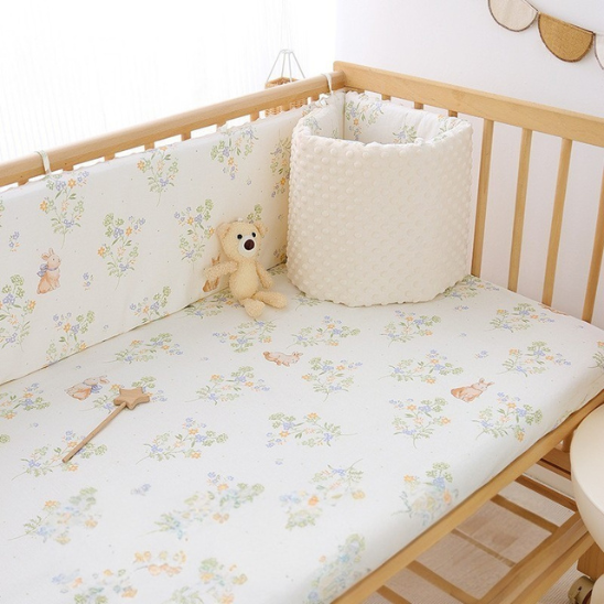 tour de lit bebe respirant lapin beige