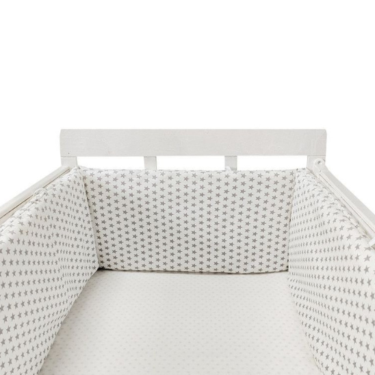 tour de lit blanc petit etoile grise
