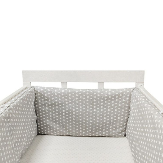 tour de lit gris petit etoile blanche