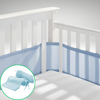 tour de lit respirant bleu pour bebe protection sans risque