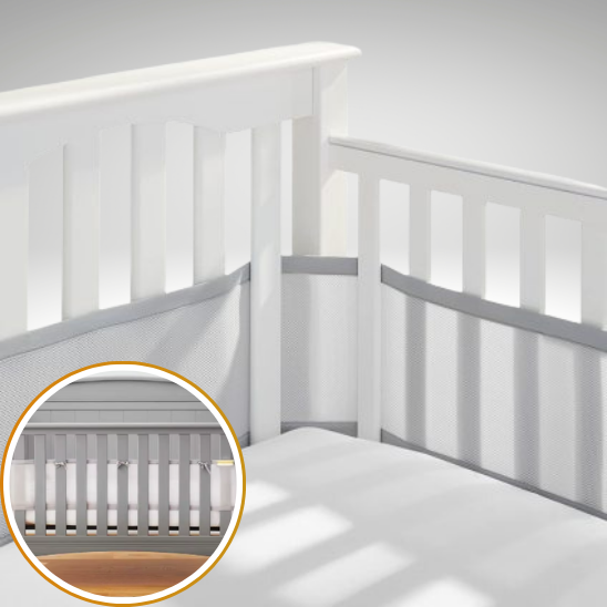 tour de lit respirant gris pour bebe protecteur