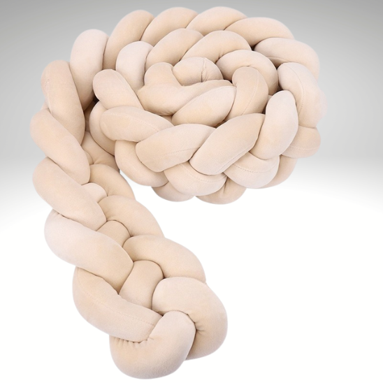 tourd de lit tresse Beige quatre brins