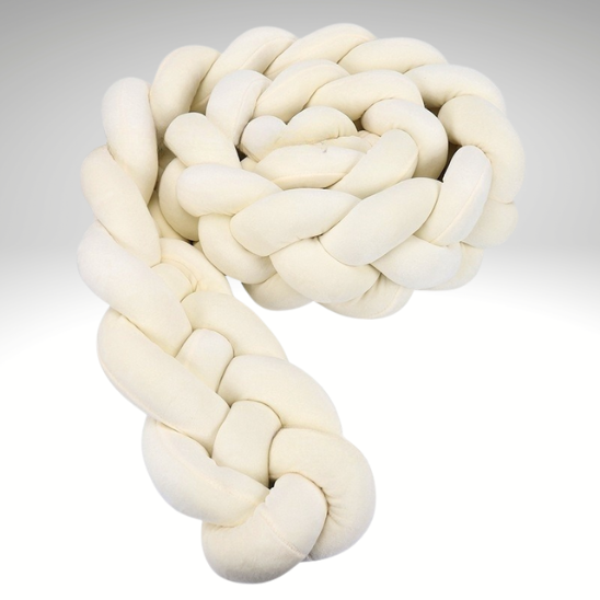 tour de lit tresse Blanc laiteux quatre brins