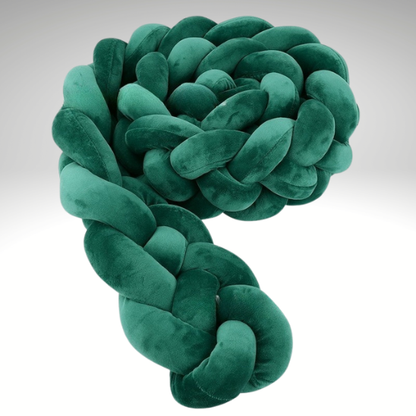 tour de lit tresse vert de malachite quatre brins