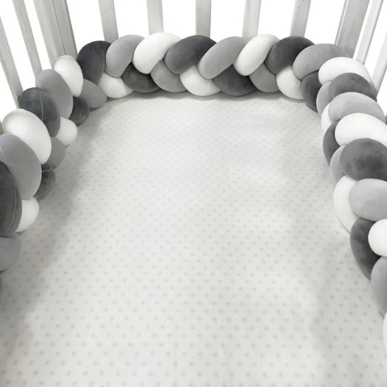 Tresse de lit | Cocon Sécurisé Gris Foncé Blanc Gris