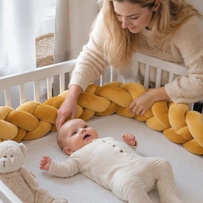 Tour de lit tresse maman avec son tresor
