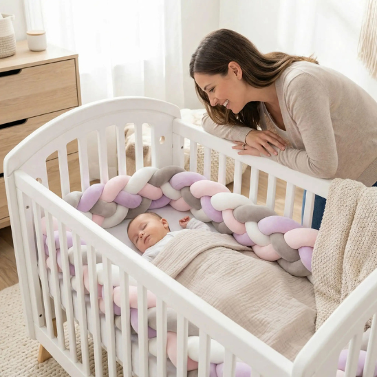 tresse de lit 4 brins violet maman souriante
