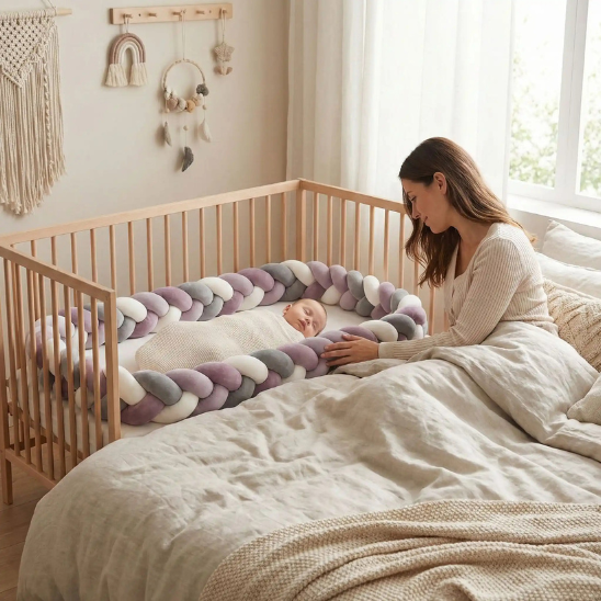 tresse de lit 4 m maman souriante avec bambin