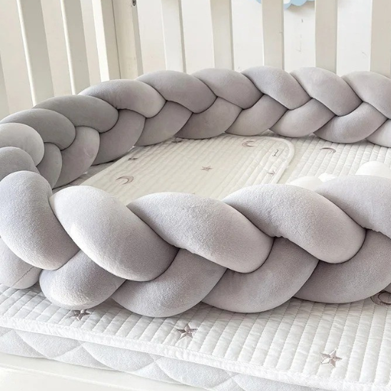 tresse de lit bébé gris confort