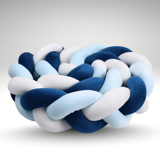 tresse de lit bleu pastel bleu marine blanc securisee
