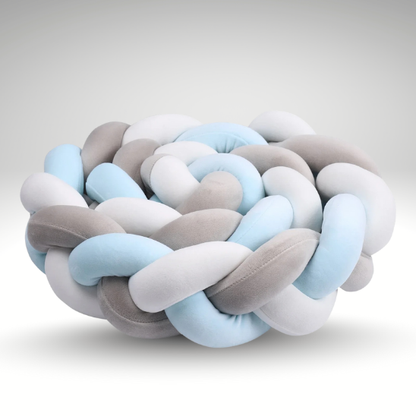 tresse de lit coton vert gris blanc