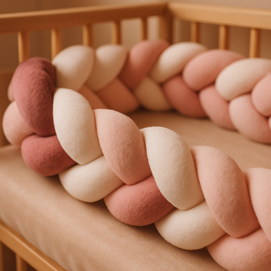tresse de lit rose blanche rose foncé poude
