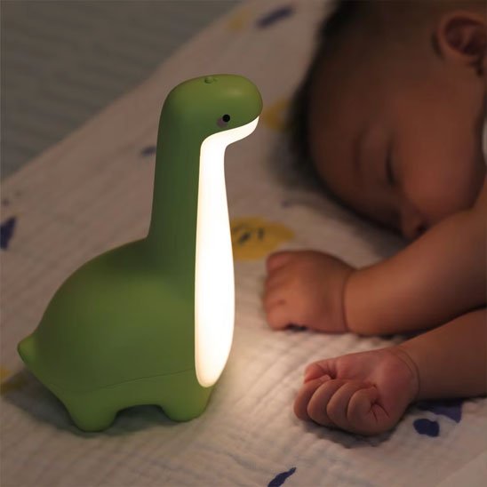 Veilleuse bébé dinosaure vert