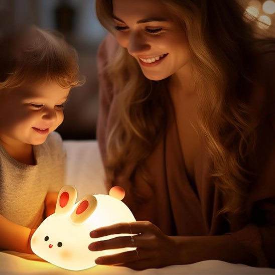 Veilleuse bebe maman et son coeur découvrez lapin