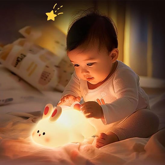 Veilleuse bébé mignon touche son lampe lapin 
