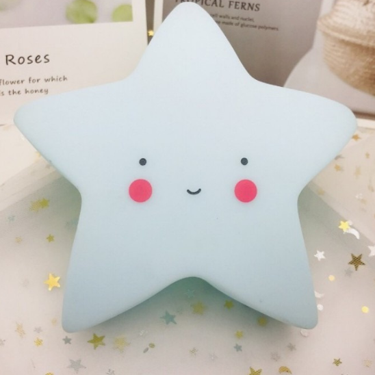 veilleuse etoile souriante bleu ciel