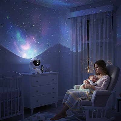 veilleuse projection astronaute maman avec son amour