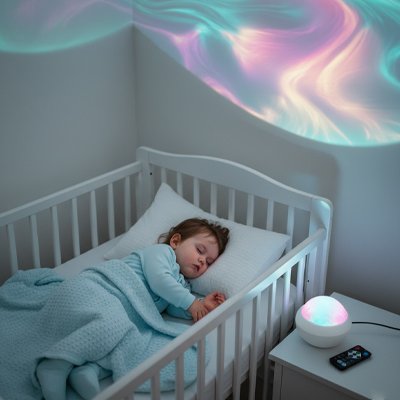 Veilleuse projection bebe endormi lampe galaxie